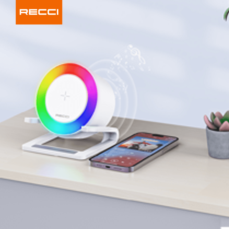 Recci RSK-W28 4IN1 SPEAKER Wireless Fast Charger With Holder - reccimaxco
